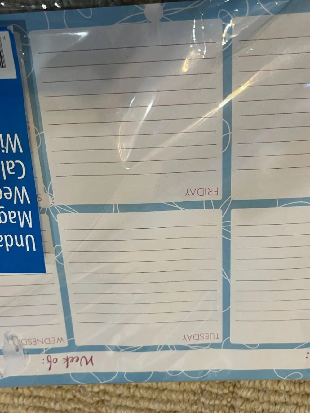 Weekly Magnetic Calendar Planner 52 Sheets With‎ Pen (new)
